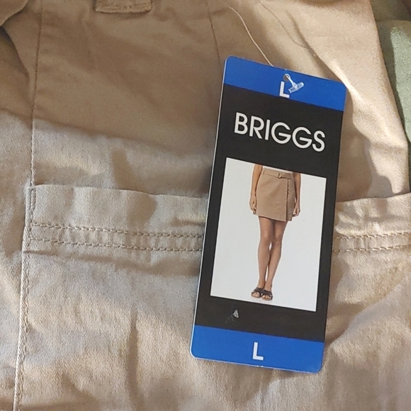 NWT Briggs Womens Belted Twill Skort Tan S L - Picture 5 of 5